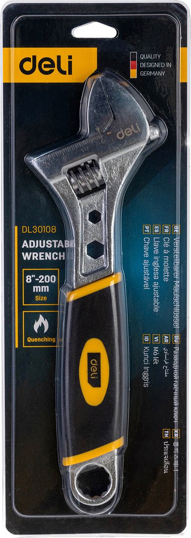 

Ключ разводной Deli YS EDL30108 (200мм, раскрытие губок 28мм)