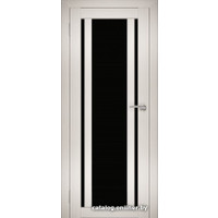 Межкомнатная дверь Юни Амати 11 (ч) 60x200 (эшвайт/черное стекло) в Орше