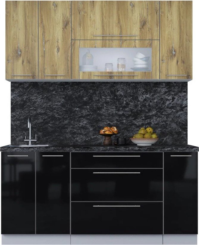 

Кухонный модуль Интерлиния Мила Пластик 1.7 В (дуб эпоксид/черный/кастилло темный)