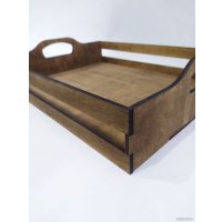 Поднос ОМурМебель Деревянный с ручками (темный орех)