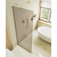 Душевая стенка MaybahGlass 99x195 MGD-1354-3у (бронзовое матовое стекло/золото)