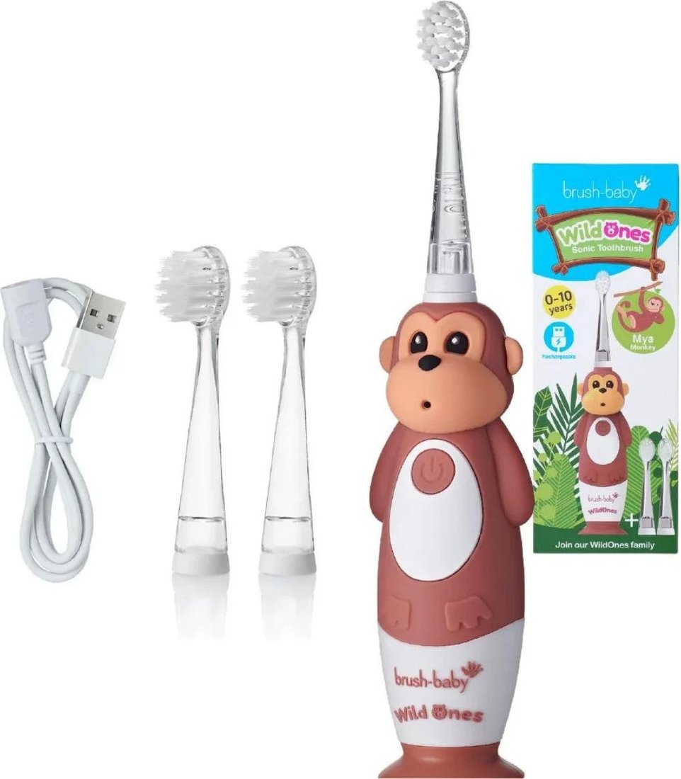 

Электрическая зубная щетка Brush-Baby WildOnes Monkey