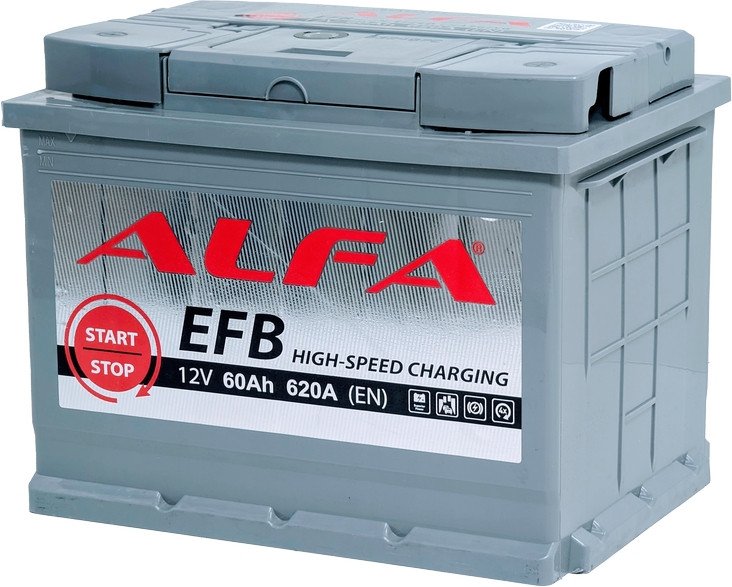 Автомобильный аккумулятор ALFA EFB 60 R (60 А·ч)