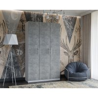 Шкаф распашной Мебель-АРС Элит (белый/ателье светлый)