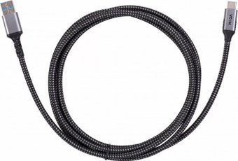 Кабель VCOM CU401M-3M USB Type-A - USB 3.2 Gen2 Type-C (3 м, черный)