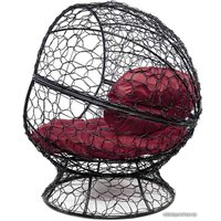Кресло M-Group Апельсин 11520402 (черный ротанг/бордовая подушка)