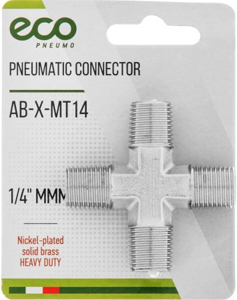 ECO Соединитель пневматический 1/4" AB-X-MT14