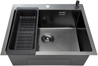 Кухонная мойка Stellar Decor S7050NB-D (нано черный)