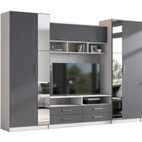 Стенка Астрид-Мебель Палермо-7 ЦРК.ПЛР.07 (анкор белый/графит)