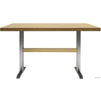 Кухонный стол Buro7 Двутавр 110 (классика, дуб натуральный/серебро)