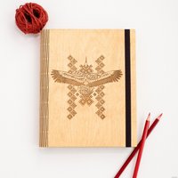 Ежедневник Творческая мастерская "Пуговка" Анастасии Минич А5 Аист с белорусским орнаментом