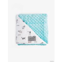 Плед Amarobaby Растем вместе Собачки 95x85 (белый/мятный)