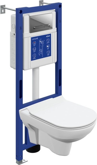 

Унитаз подвесной Cersanit City DPL EO Slim + Aqua 40 Smart M 69331 (с кнопкой Estetica хром глянцевый)