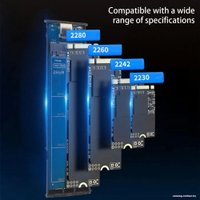 Бокс для накопителей M.2 USBTOP M.2 NGFF - USB-C/USB-A (5 Гбит/с, серебристый)