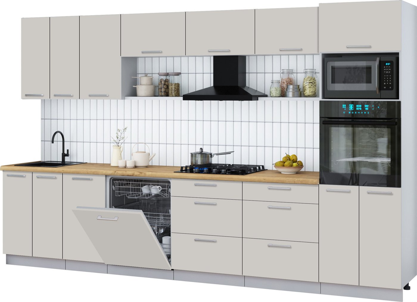 

Готовая кухня Интерлиния Мила Gloss 3.4-ПМ1-2 (кашемир/кашемир/дуб бунратти)