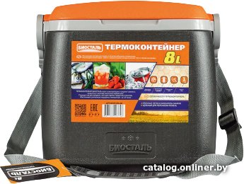 Термобокс БИОСТАЛЬ CB-8G-P 8л (черный/оранжевый)