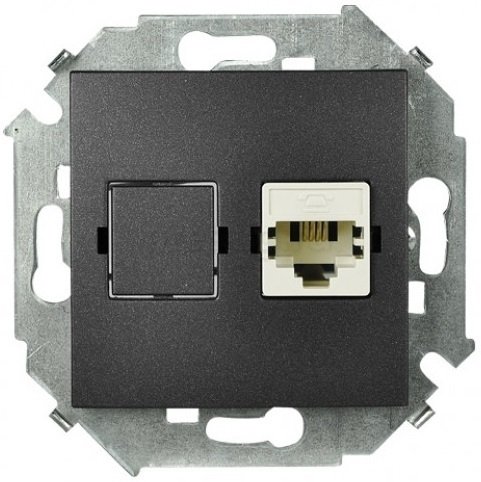 

Розетка телефонная Simon 15 1591480-038 (графит)