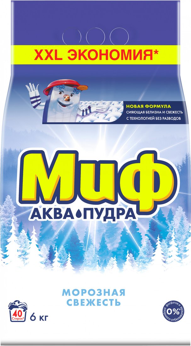 

Стиральный порошок МИФ Морозная свежесть автомат (6 кг)