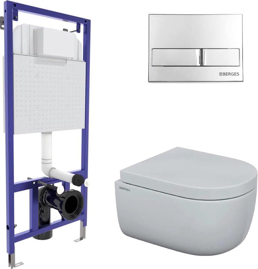 

Унитаз подвесной Berges Wasserhaus EGO Rimless + Toma SO + Novum525 + L3 043231