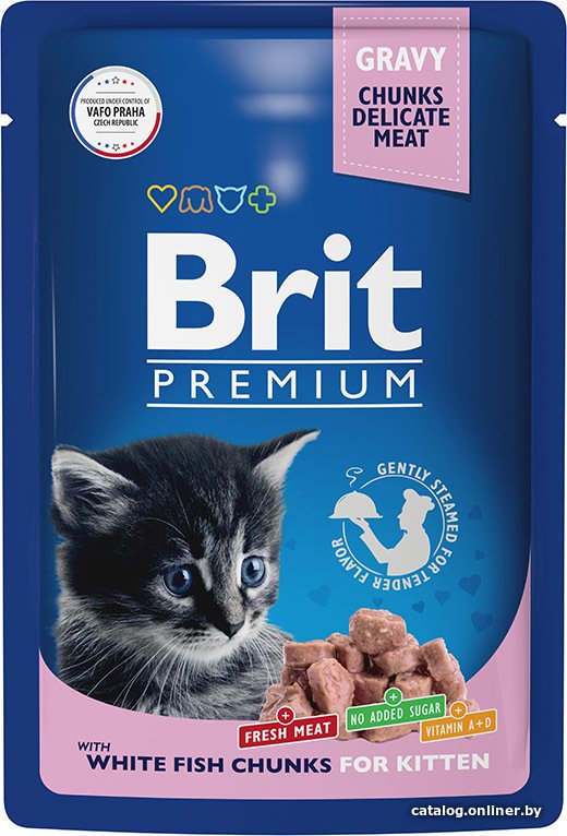 Пресервы Brit Premium для котят белая рыба в соусе 85 г