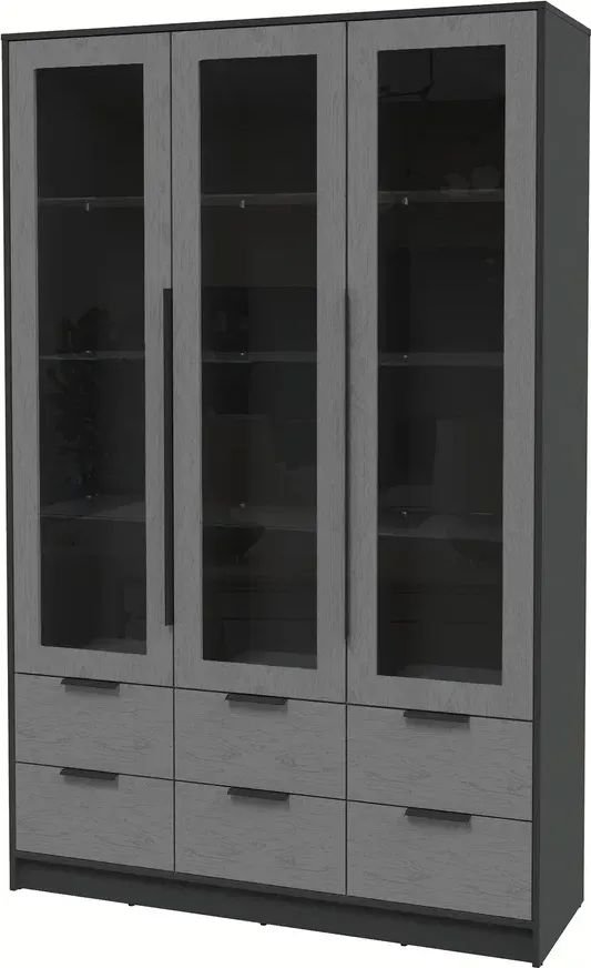 

Шкаф-витрина Интерлиния Концепт КТ-ШВ3 Глосс (антрацит/дуб серый)