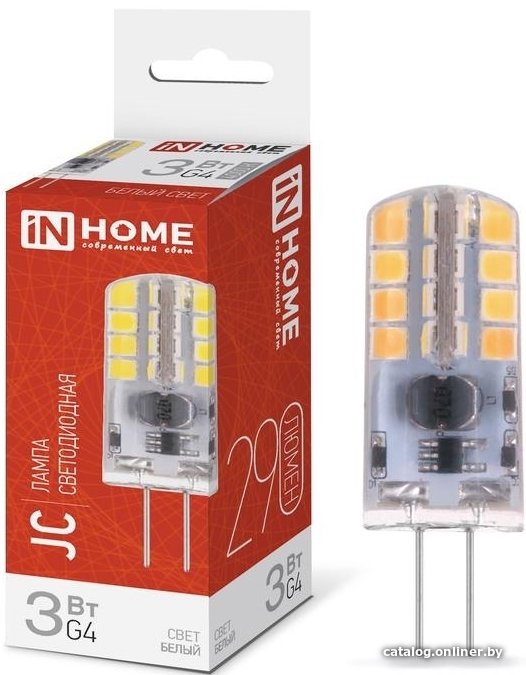 Светодиодная лампочка In Home LED-JC 3Вт 12В G4 4000К 290лм 4690612036021