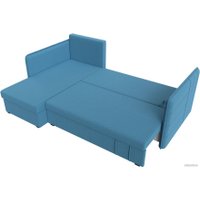 Угловой диван Лига диванов Слим левый 121150L (рогожка Амур, голубой)