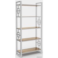 Стеллаж Hype Mebel Квадро 50x170 (белый/дуб галифакс натуральный)
