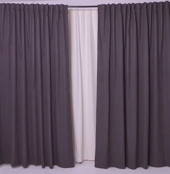 Комплект штор Mio Tesoro Канвас 150x270 (2 шт, темно-серый)