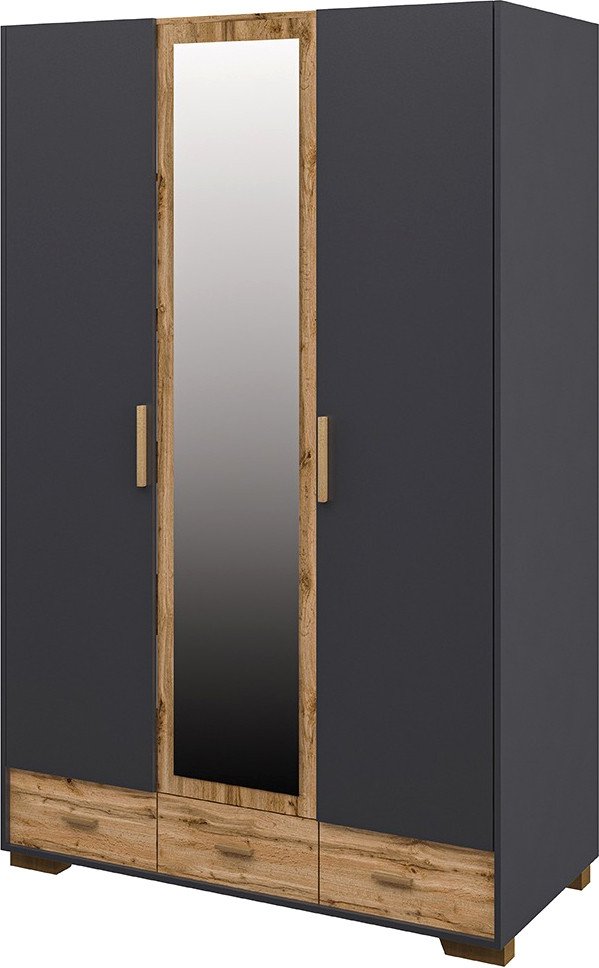 Шкаф распашной Мебель Неман Сканди МН-036-33 (1) (дуб вотан/графит)