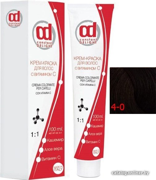 Крем-краска для волос Constant Delight Crema Colorante с витамином С 4/0 средне-коричневый натуральный