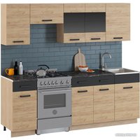 Готовая кухня Genesis Мебель Алиса 15 2.3 (дуб сонома/дуб золотой)