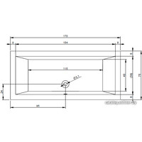 Ванна Riho Lugo 170x75 BT01 (без ножек)