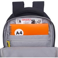 Школьный рюкзак Grizzly RG-660-4 (черный/серебряный)