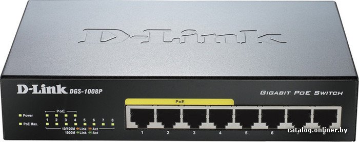 Неуправляемый коммутатор D-Link DGS-1008P