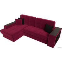 Угловой диван Лига диванов Брюссель левый 110658L (микровельвет бордовый)