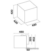 Кухонная вытяжка Falmec Rubik E-ion 42 450 м3/ч (черный)