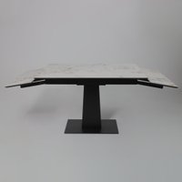 Кухонный стол Lepremo AV 2119 МДФ+керамика раздвижной 1200-1800x800 (натуральный глянцевый Gold Jade/черный)