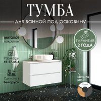 ЗОВ Тумба для ванной Дион 60 со столешницей D60LWP0M9003MKV5-T595C2 (белый матовый)