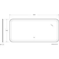  Cezares Зеркало CZR-SPC-STYLUS-1500-700-TCH-WARM