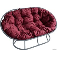 Садовый диван M-Group Мамасан 12100302 (серый/бордовая подушка)