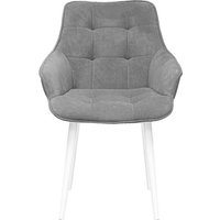 Стул Трия Шато конус Т2 (белый муар/велюр серый)