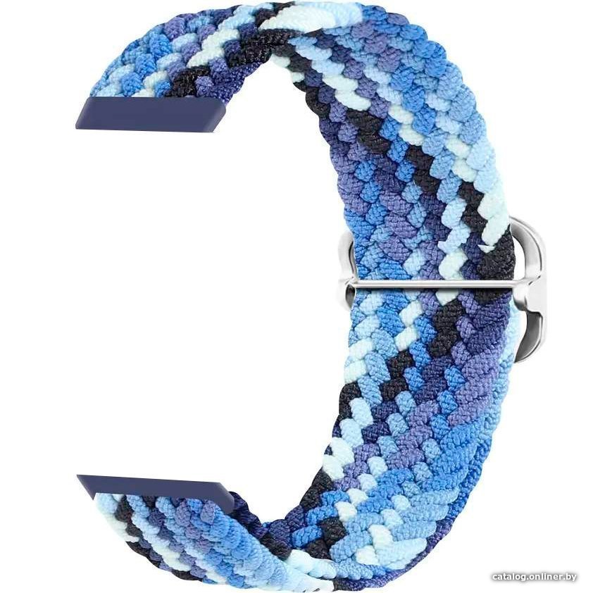 Ремешок Rumi Wick из плетеного нейлона для Huawei Band 7 (синий микс)