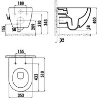 Унитаз подвесной Creavit Free FE322-34CB00E-0002 (KC0903.02.0000E + S-IN-MZ-VECTOR + P-BU-ACT/Blg/G)
