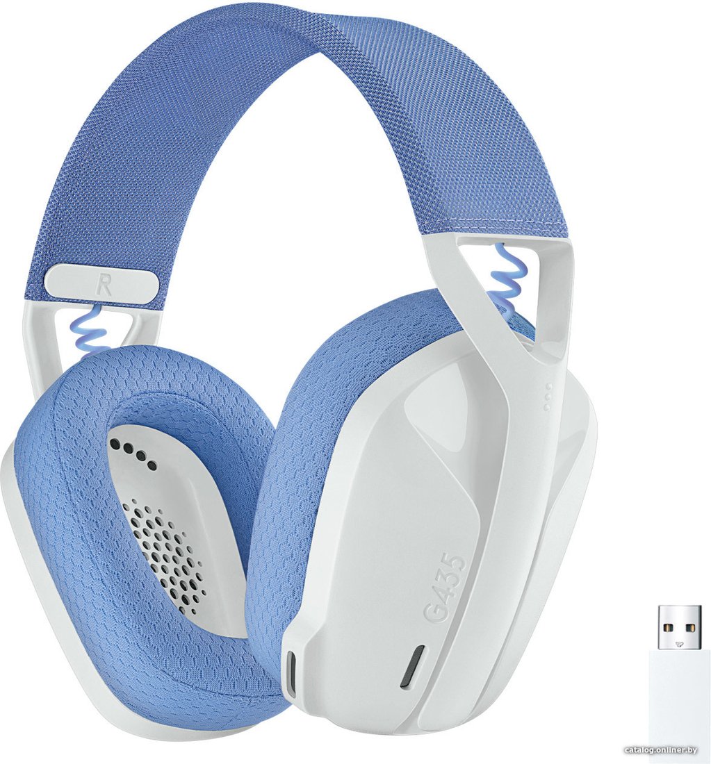 Наушники Logitech G435 Lightspeed (белый/сиреневый)