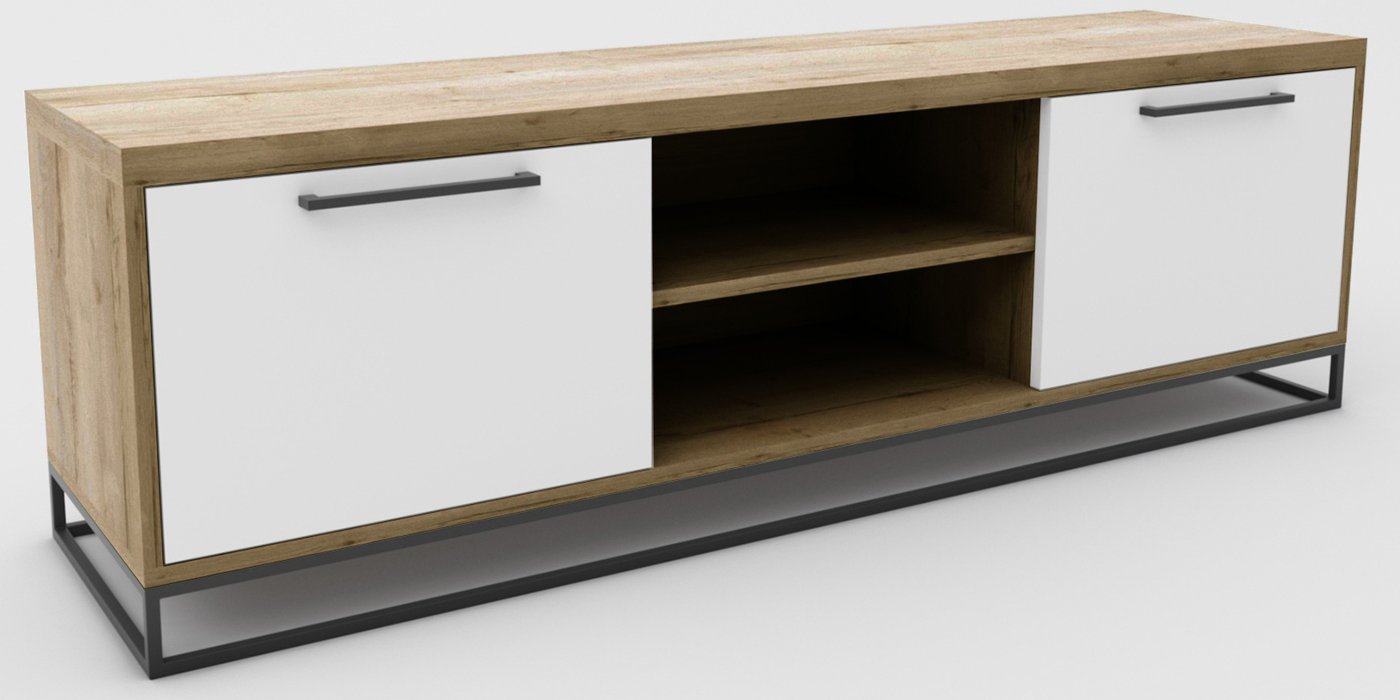 

Тумба Hype Mebel ТВ 150x40 (черный-дуб галифакс натуральный)