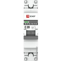 Выключатель автоматический EKF ВА 47-63 1P 20А (C) 4.5kA PROxima mcb4763-1-20C-pro