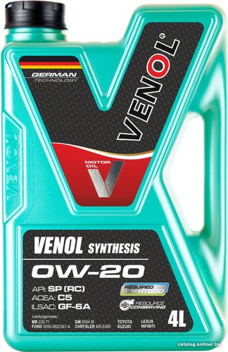 Моторное масло Venol Synthesis 0W-20 SP (RC) C5 GF-6A 4л