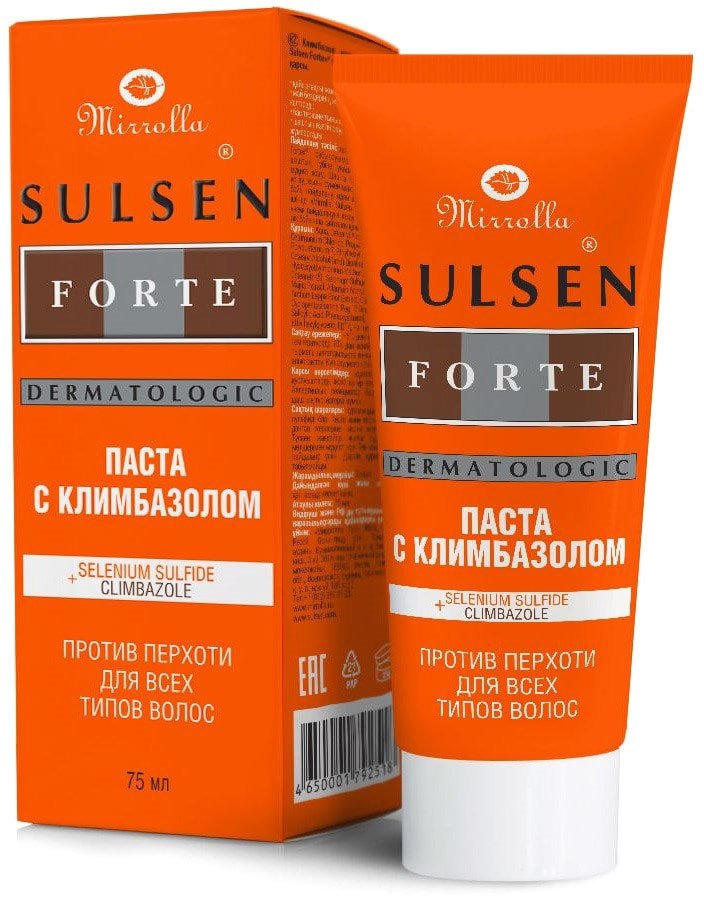 

Паста Mirrolla Sulsen Forte против перхоти 75 мл