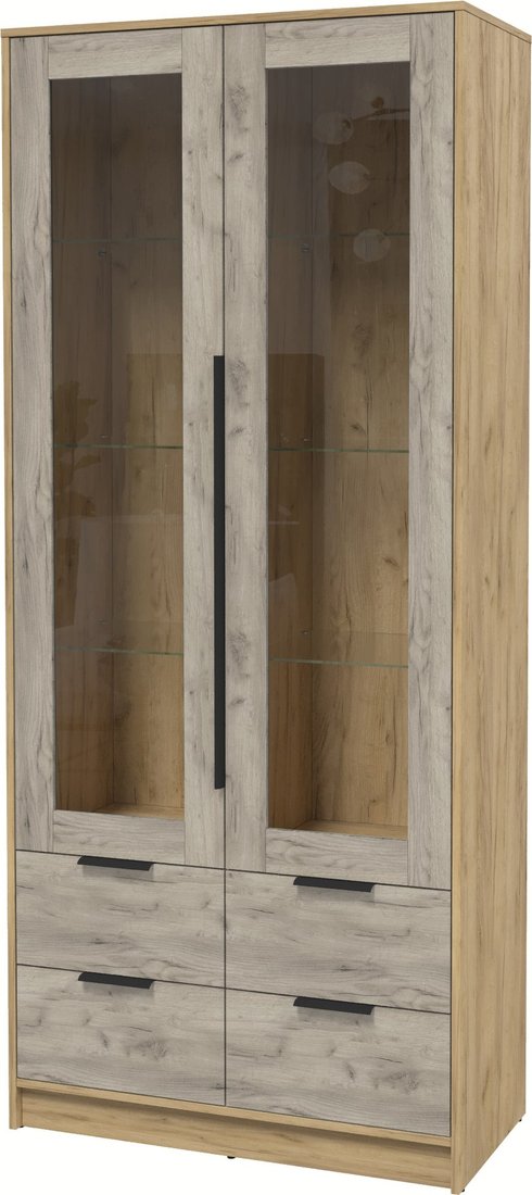 

Шкаф-витрина Интерлиния Концепт КТ-ШВ2 (дуб серый/дуб золотой)